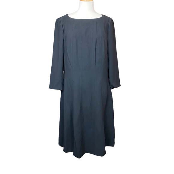 NYGARD COLLECTION Black 3/4 Sleeve A Line Dress Size 12 - Picture 1 of 7